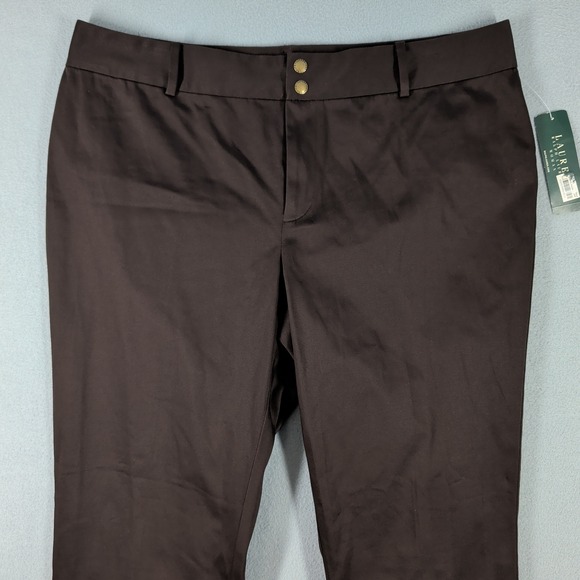 Lauren Ralph Lauren Womens Size 16W Chocolate Brown Straight Leg Pants - Picture 2 of 16